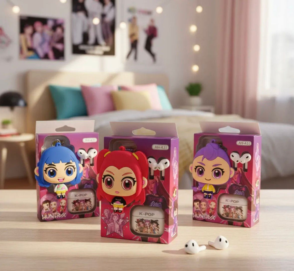 Auriculares Infantles K-pop Huntrix Bluetooth Mas Monedero