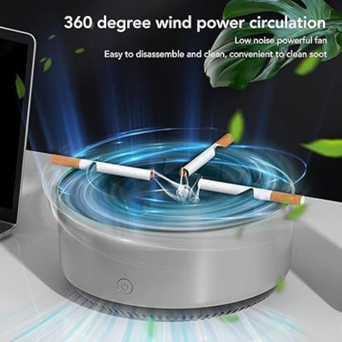 Cenicero Inteligente Auto Extinguible 2 En 1 con Filtro